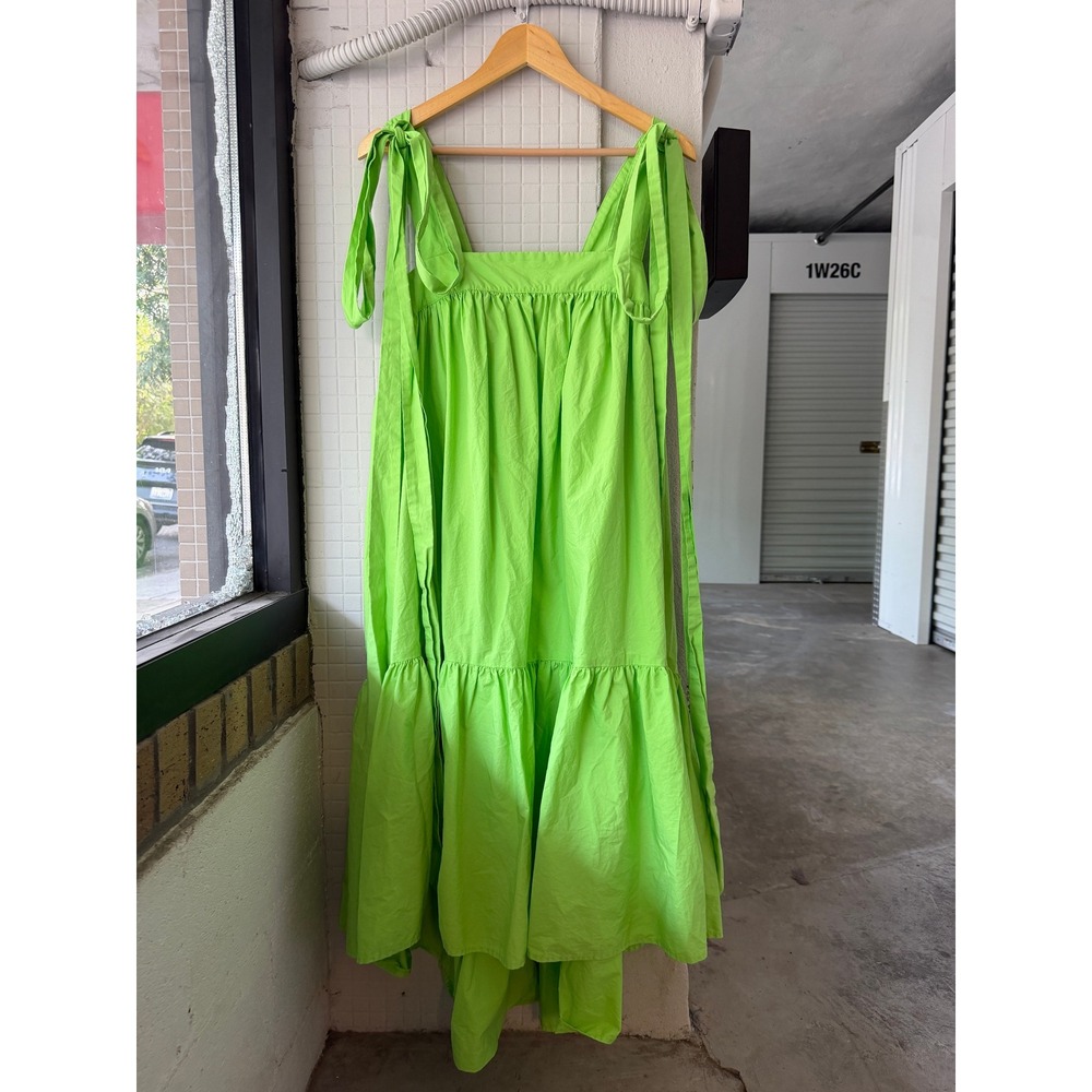 Christopher John Rogers x Target Tie Strap High-Low Babydoll Dress M Green - Picture 2 of 9